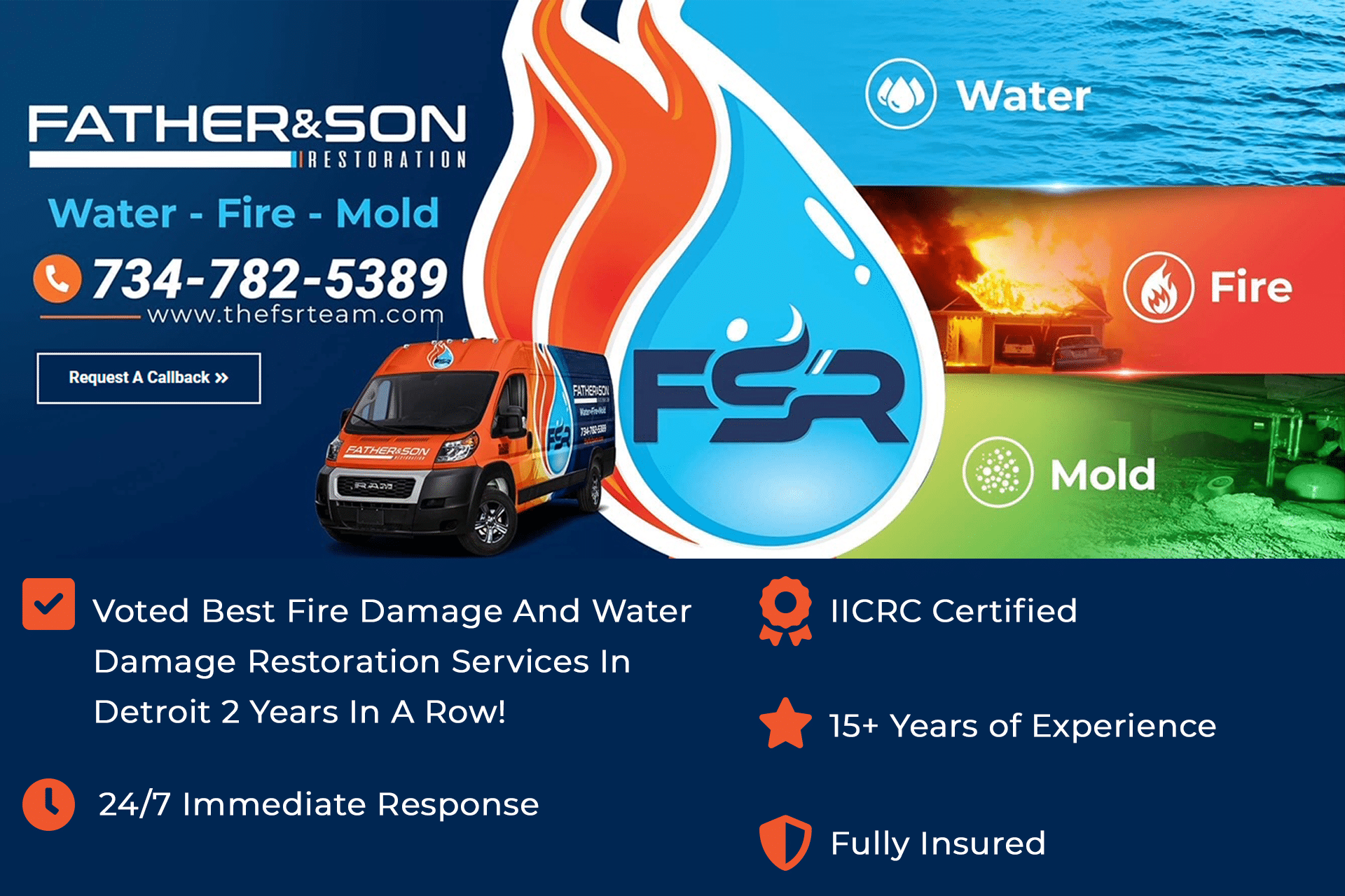 Father and Son Water Fire Mold Restoration Services Detroit Michigan